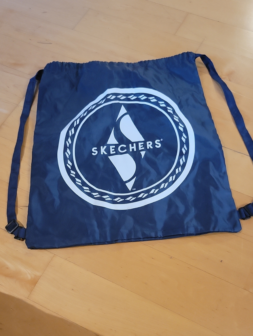 Skechers Blue Nyl9n Cinch Sac Lightweight Backpack Gym Bag 16x20in